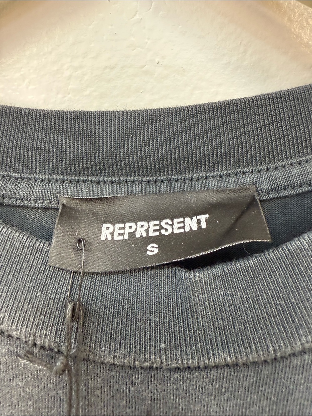 Represent X Belstaff Outline Phoenix acid wash Mens Black Crewneck Logo T-Shirt - Picture 11 of 12